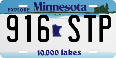 MN license plate 916STP