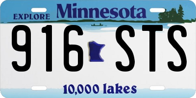 MN license plate 916STS