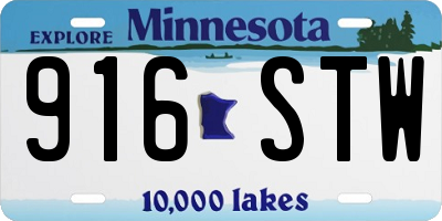 MN license plate 916STW