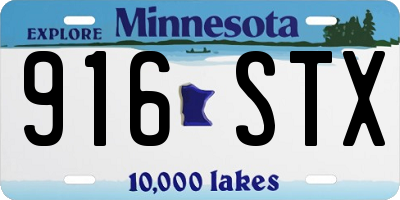 MN license plate 916STX