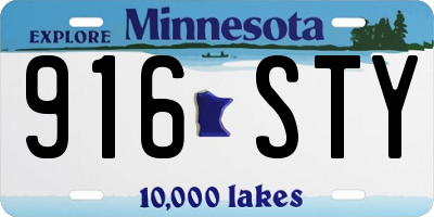 MN license plate 916STY