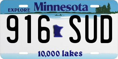 MN license plate 916SUD