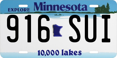 MN license plate 916SUI