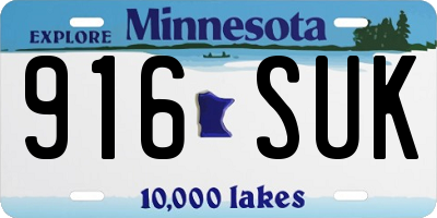 MN license plate 916SUK