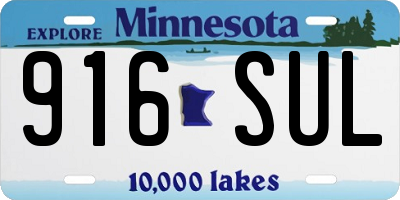 MN license plate 916SUL
