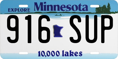 MN license plate 916SUP