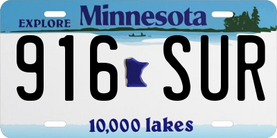MN license plate 916SUR