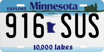 MN license plate 916SUS