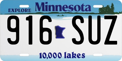 MN license plate 916SUZ