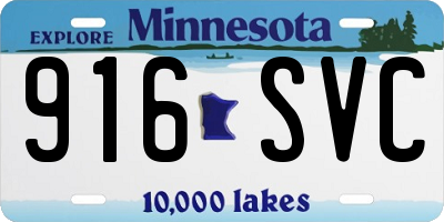 MN license plate 916SVC
