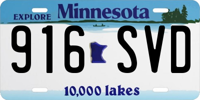 MN license plate 916SVD