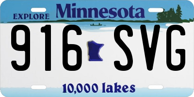 MN license plate 916SVG