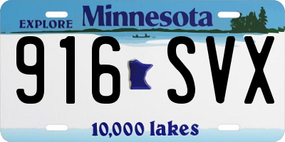 MN license plate 916SVX