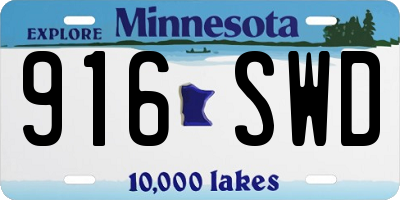 MN license plate 916SWD