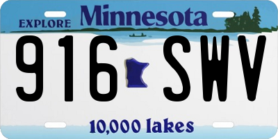 MN license plate 916SWV