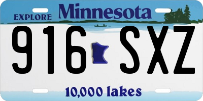 MN license plate 916SXZ