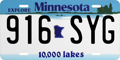 MN license plate 916SYG