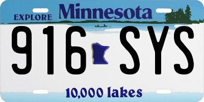 MN license plate 916SYS