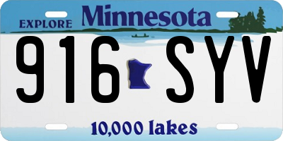 MN license plate 916SYV