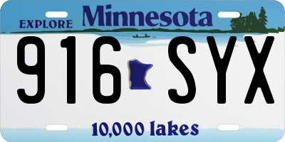 MN license plate 916SYX