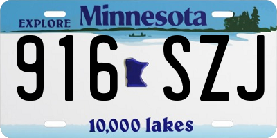 MN license plate 916SZJ