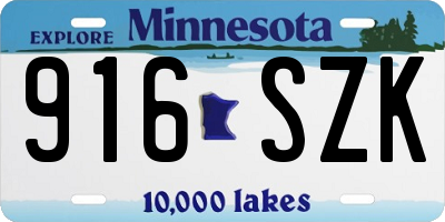 MN license plate 916SZK