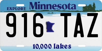 MN license plate 916TAZ
