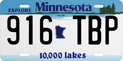 MN license plate 916TBP