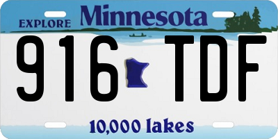 MN license plate 916TDF