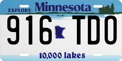 MN license plate 916TDO