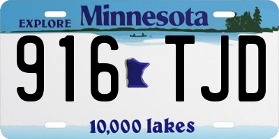MN license plate 916TJD