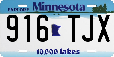 MN license plate 916TJX