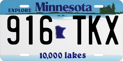MN license plate 916TKX