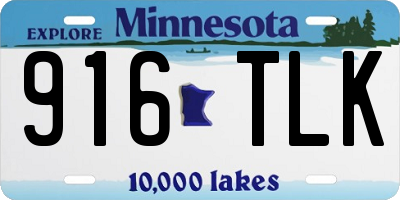 MN license plate 916TLK