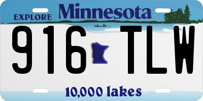 MN license plate 916TLW