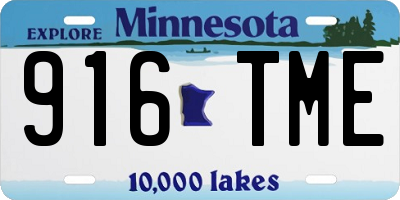 MN license plate 916TME