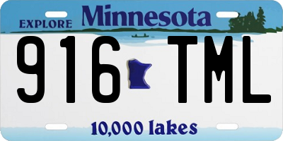 MN license plate 916TML