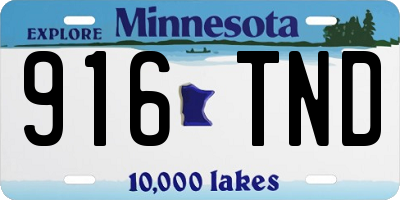 MN license plate 916TND