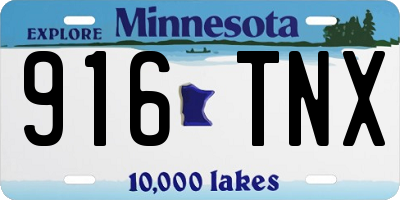 MN license plate 916TNX