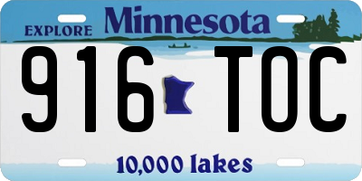 MN license plate 916TOC
