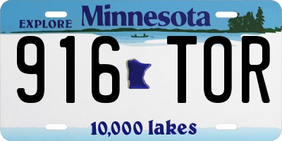 MN license plate 916TOR