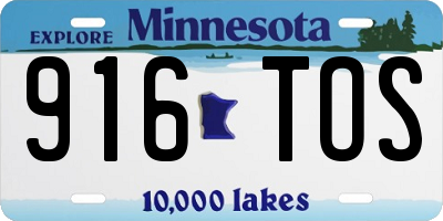 MN license plate 916TOS