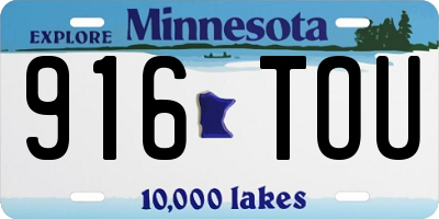 MN license plate 916TOU