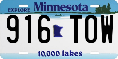 MN license plate 916TOW