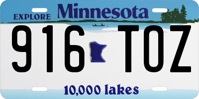 MN license plate 916TOZ