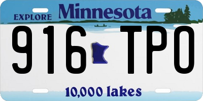 MN license plate 916TPO