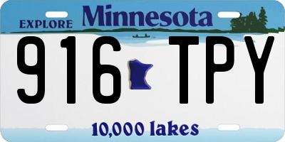 MN license plate 916TPY