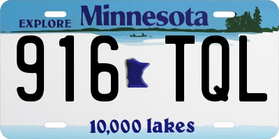 MN license plate 916TQL