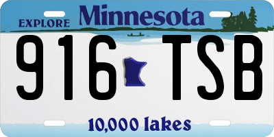 MN license plate 916TSB