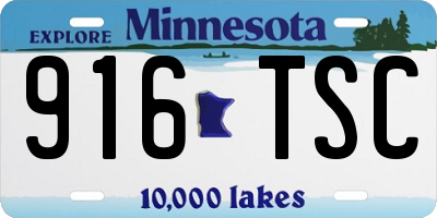 MN license plate 916TSC